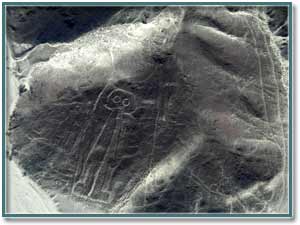 Самый известный из загадочных рисунков пустыни Наска. Обычно его называют “астронавт”. Но можно и “гидроцефал”