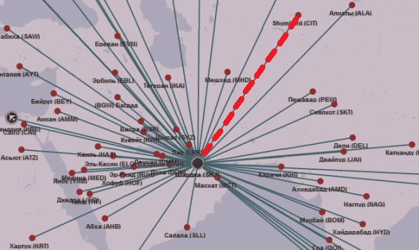 График рейсов авиакомпании Air Arabia пополняется маршрутом в Шымкент